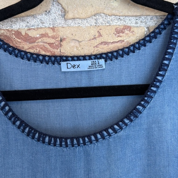 Dex Denim Blue Tencel Sleeveless Top - Picture 2 of 3